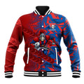 Newcastle Knights Rugby Baseball Jacket Fierce Mascot Geometric Tribal Art