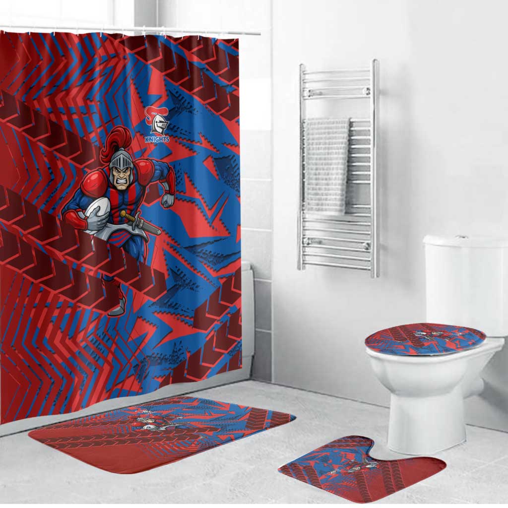 Newcastle Knights Rugby Bathroom Set Fierce Mascot Geometric Tribal Art