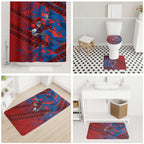 Newcastle Knights Rugby Bathroom Set Fierce Mascot Geometric Tribal Art
