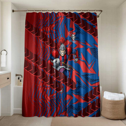 Newcastle Knights Rugby Bathroom Set Fierce Mascot Geometric Tribal Art