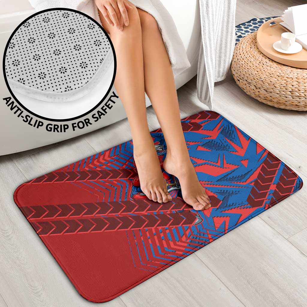Newcastle Knights Rugby Bathroom Set Fierce Mascot Geometric Tribal Art