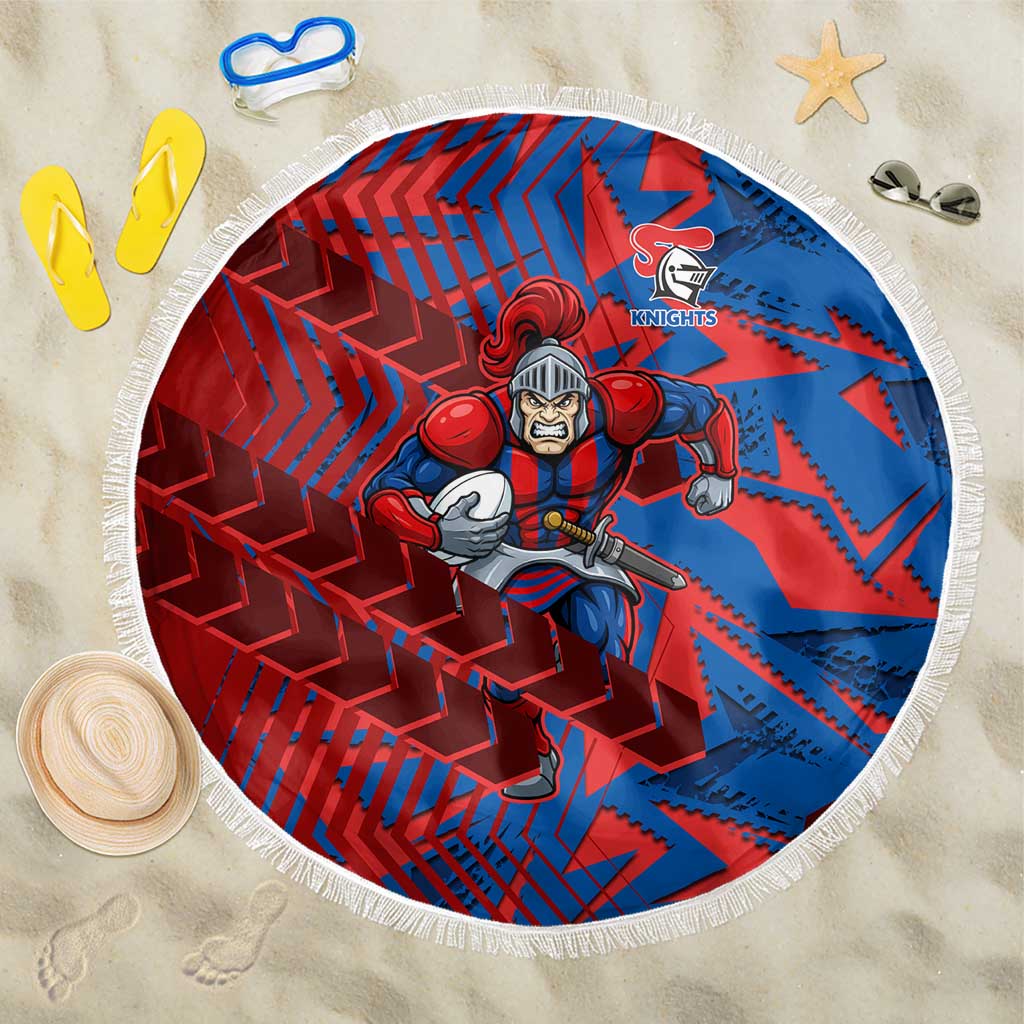 Newcastle Knights Rugby Beach Blanket Fierce Mascot Geometric Tribal Art