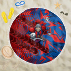 Newcastle Knights Rugby Beach Blanket Fierce Mascot Geometric Tribal Art
