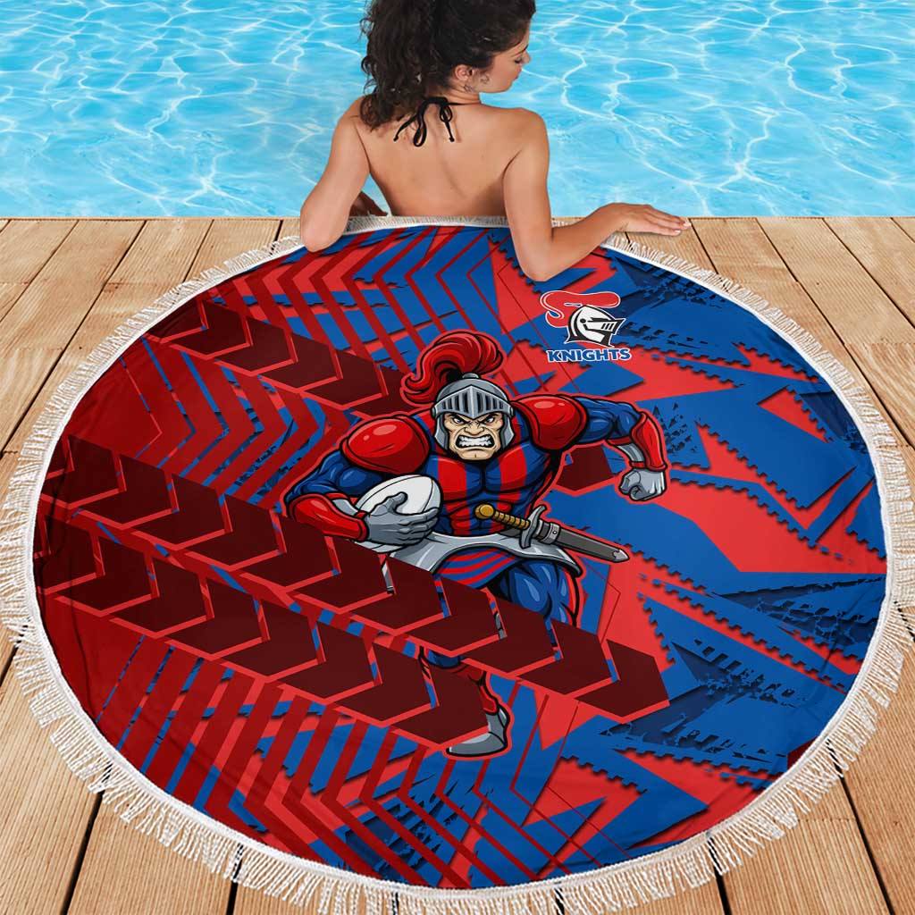 Newcastle Knights Rugby Beach Blanket Fierce Mascot Geometric Tribal Art