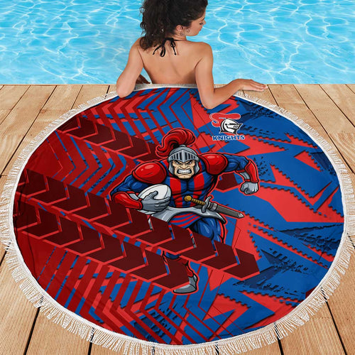 Newcastle Knights Rugby Beach Blanket Fierce Mascot Geometric Tribal Art