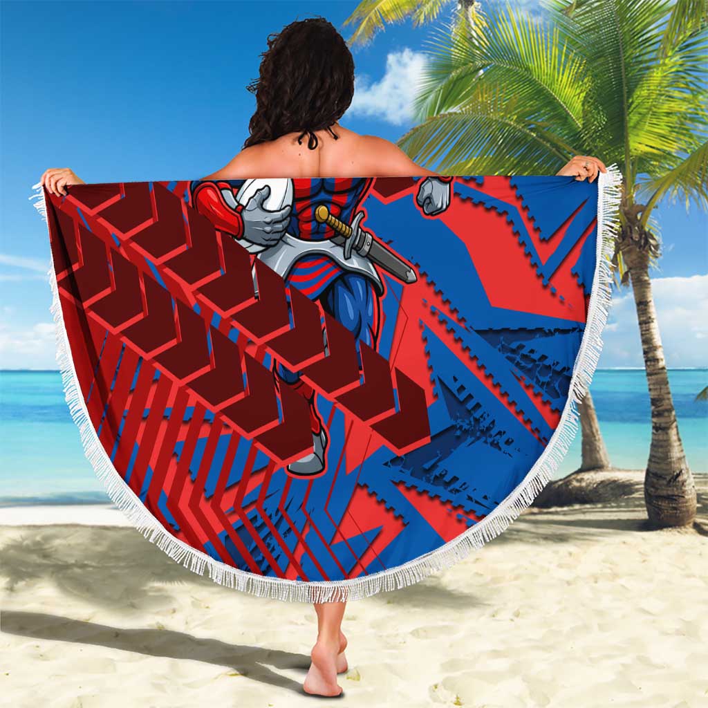 Newcastle Knights Rugby Beach Blanket Fierce Mascot Geometric Tribal Art