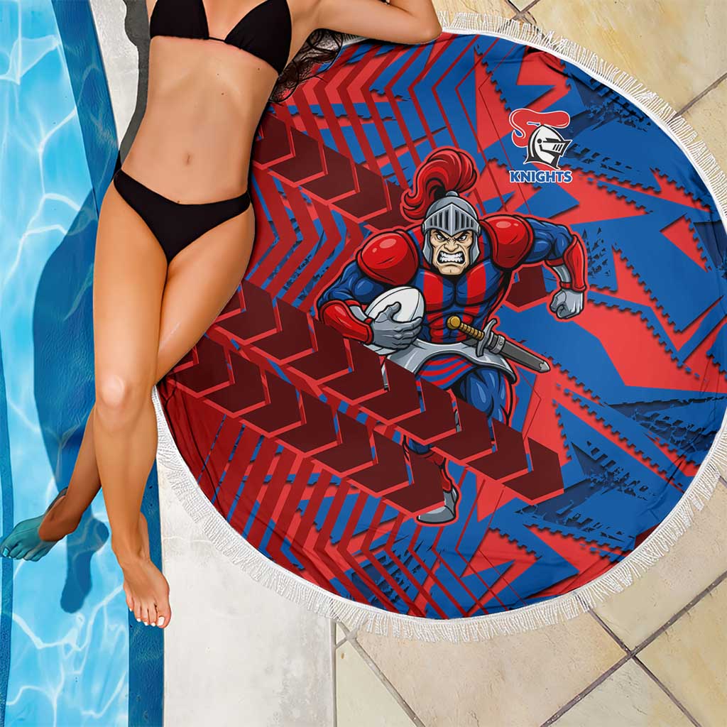 Newcastle Knights Rugby Beach Blanket Fierce Mascot Geometric Tribal Art