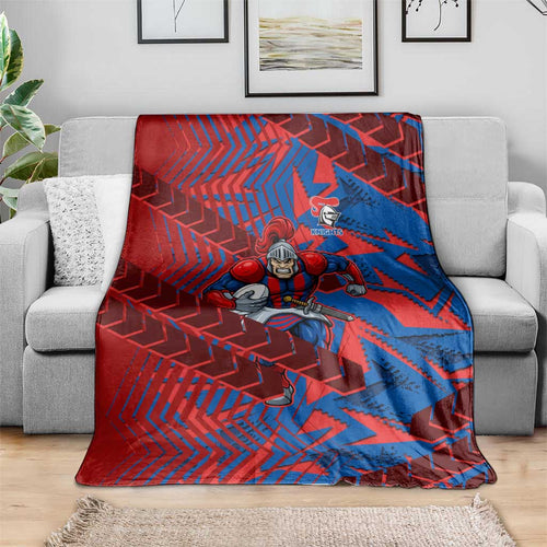 Newcastle Knights Rugby Blanket Fierce Mascot Geometric Tribal Art