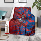 Newcastle Knights Rugby Blanket Fierce Mascot Geometric Tribal Art