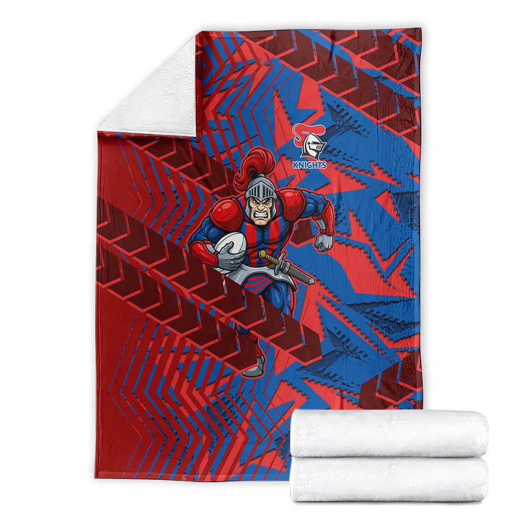 Newcastle Knights Rugby Blanket Fierce Mascot Geometric Tribal Art