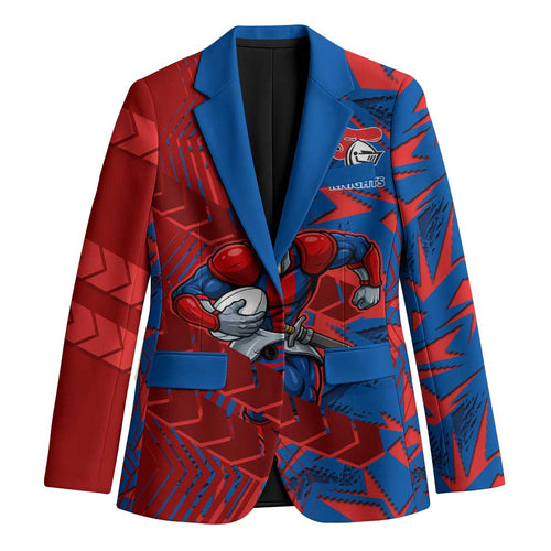 Newcastle Knights Rugby Blazer Fierce Mascot Geometric Tribal Art