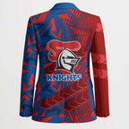 Newcastle Knights Rugby Blazer Fierce Mascot Geometric Tribal Art