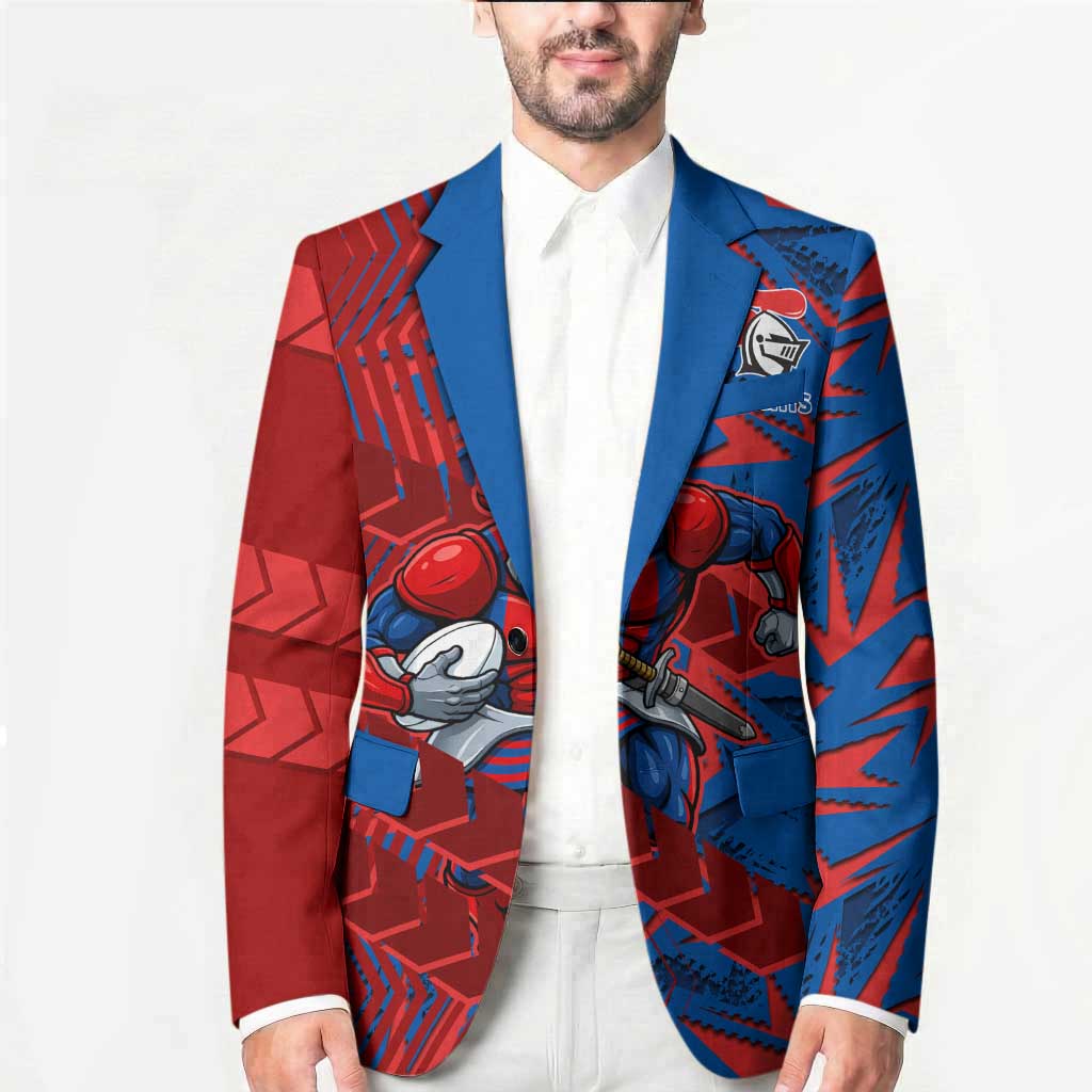 Newcastle Knights Rugby Blazer Fierce Mascot Geometric Tribal Art