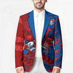 Newcastle Knights Rugby Blazer Fierce Mascot Geometric Tribal Art