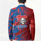 Newcastle Knights Rugby Blazer Fierce Mascot Geometric Tribal Art