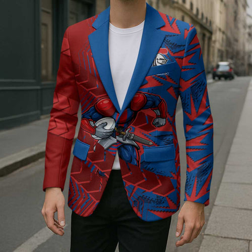 Newcastle Knights Rugby Blazer Fierce Mascot Geometric Tribal Art