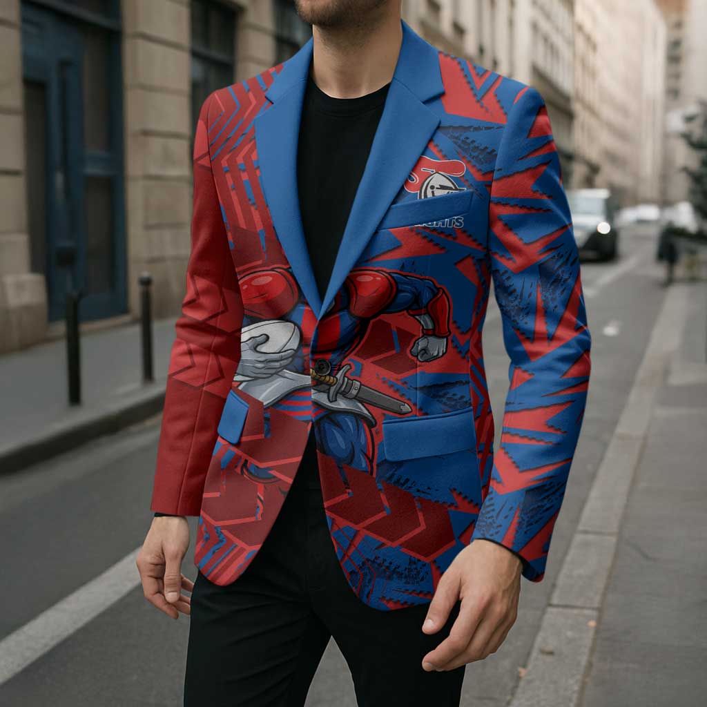 Newcastle Knights Rugby Blazer Fierce Mascot Geometric Tribal Art