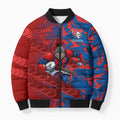 Newcastle Knights Rugby Bomber Puffer Jacket Fierce Mascot Geometric Tribal Art