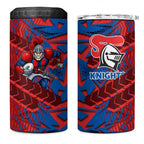 Newcastle Knights Rugby 4 in 1 Can Cooler Tumbler Fierce Mascot Geometric Tribal Art