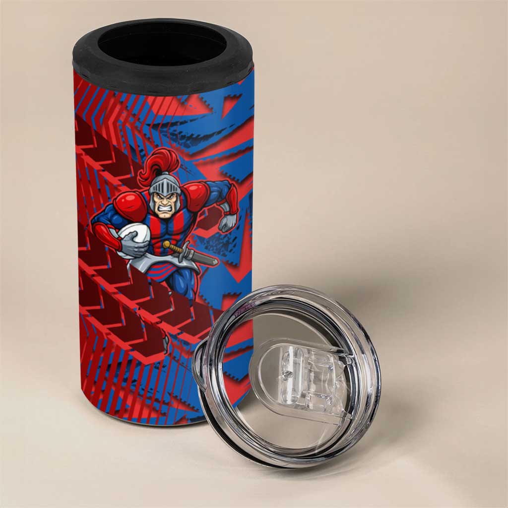 Newcastle Knights Rugby 4 in 1 Can Cooler Tumbler Fierce Mascot Geometric Tribal Art