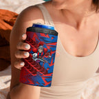 Newcastle Knights Rugby 4 in 1 Can Cooler Tumbler Fierce Mascot Geometric Tribal Art