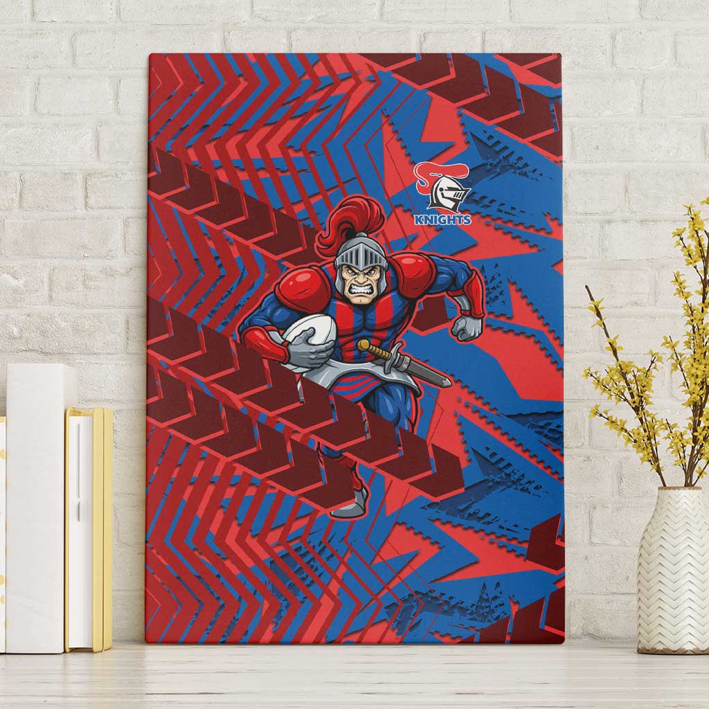Newcastle Knights Rugby Canvas Wall Art Fierce Mascot Geometric Tribal Art