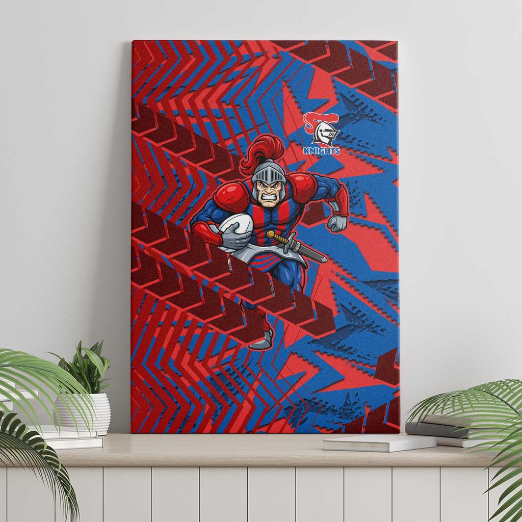 Newcastle Knights Rugby Canvas Wall Art Fierce Mascot Geometric Tribal Art