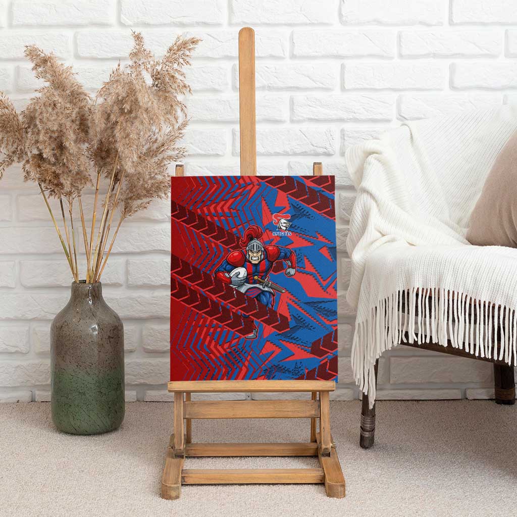 Newcastle Knights Rugby Canvas Wall Art Fierce Mascot Geometric Tribal Art