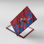 Newcastle Knights Rugby Canvas Wall Art Fierce Mascot Geometric Tribal Art