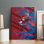 Newcastle Knights Rugby Canvas Wall Art Fierce Mascot Geometric Tribal Art