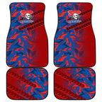 Newcastle Knights Rugby Car Mats Fierce Mascot Geometric Tribal Art