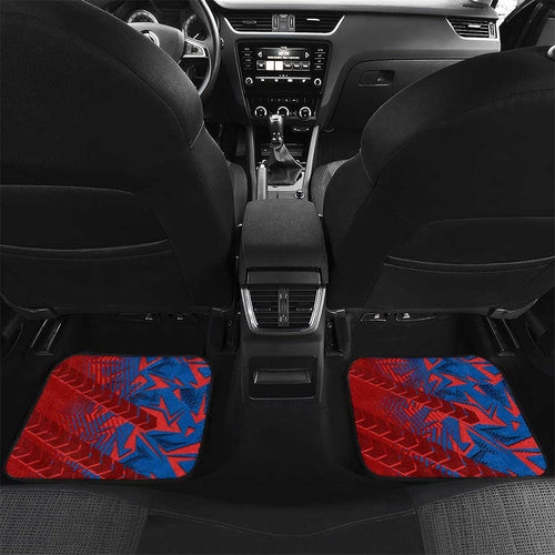 Newcastle Knights Rugby Car Mats Fierce Mascot Geometric Tribal Art