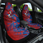 Newcastle Knights Rugby Car Seat Cover Fierce Mascot Geometric Tribal Art