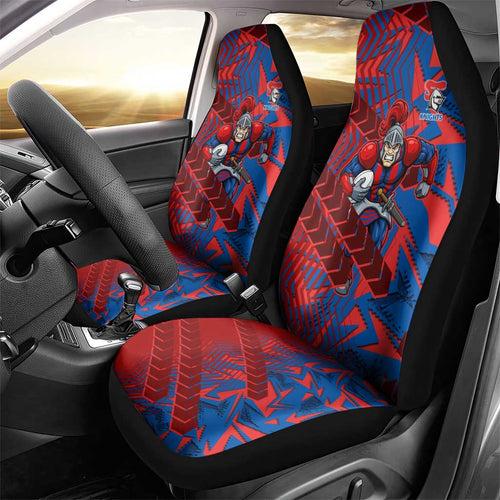 Newcastle Knights Rugby Car Seat Cover Fierce Mascot Geometric Tribal Art