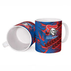 Newcastle Knights Rugby Ceramic Mug Fierce Mascot Geometric Tribal Art
