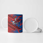 Newcastle Knights Rugby Ceramic Mug Fierce Mascot Geometric Tribal Art