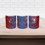 Newcastle Knights Rugby Ceramic Mug Fierce Mascot Geometric Tribal Art