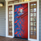Newcastle Knights Rugby Door Cover Fierce Mascot Geometric Tribal Art