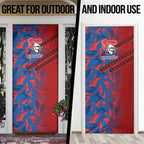 Newcastle Knights Rugby Door Cover Fierce Mascot Geometric Tribal Art