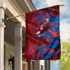 Newcastle Knights Rugby Garden Flag Fierce Mascot Geometric Tribal Art