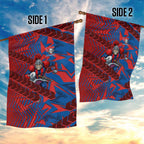Newcastle Knights Rugby Garden Flag Fierce Mascot Geometric Tribal Art