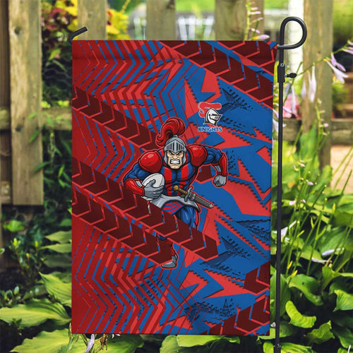 Newcastle Knights Rugby Garden Flag Fierce Mascot Geometric Tribal Art
