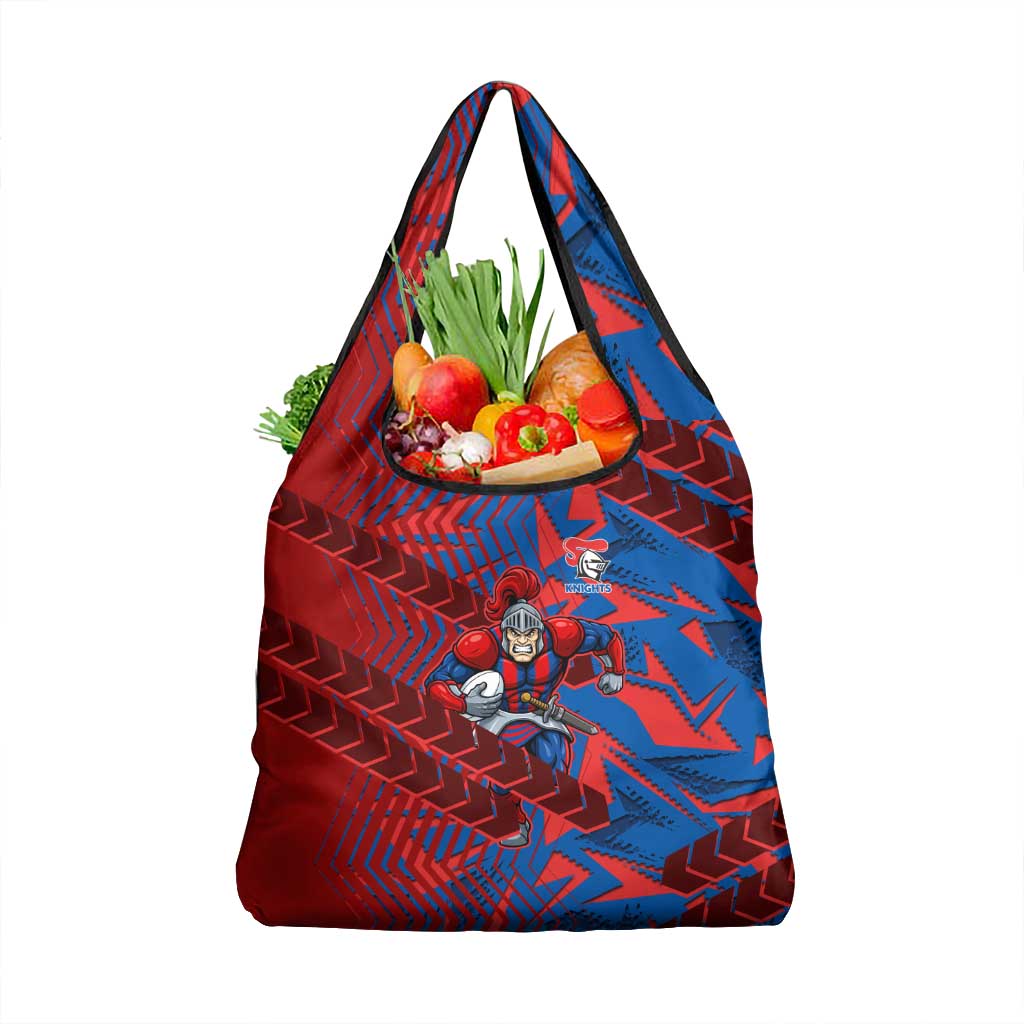 Newcastle Knights Rugby Grocery Bag Fierce Mascot Geometric Tribal Art