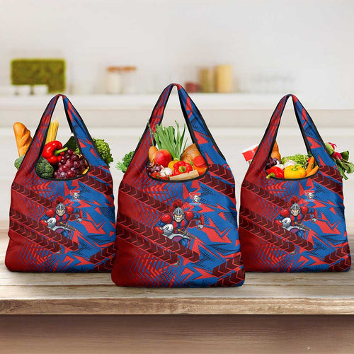 Newcastle Knights Rugby Grocery Bag Fierce Mascot Geometric Tribal Art