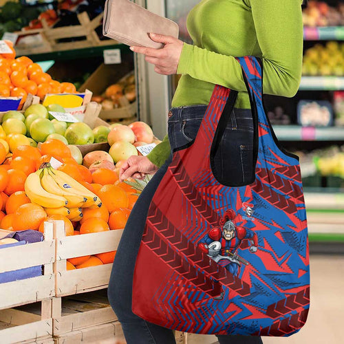 Newcastle Knights Rugby Grocery Bag Fierce Mascot Geometric Tribal Art