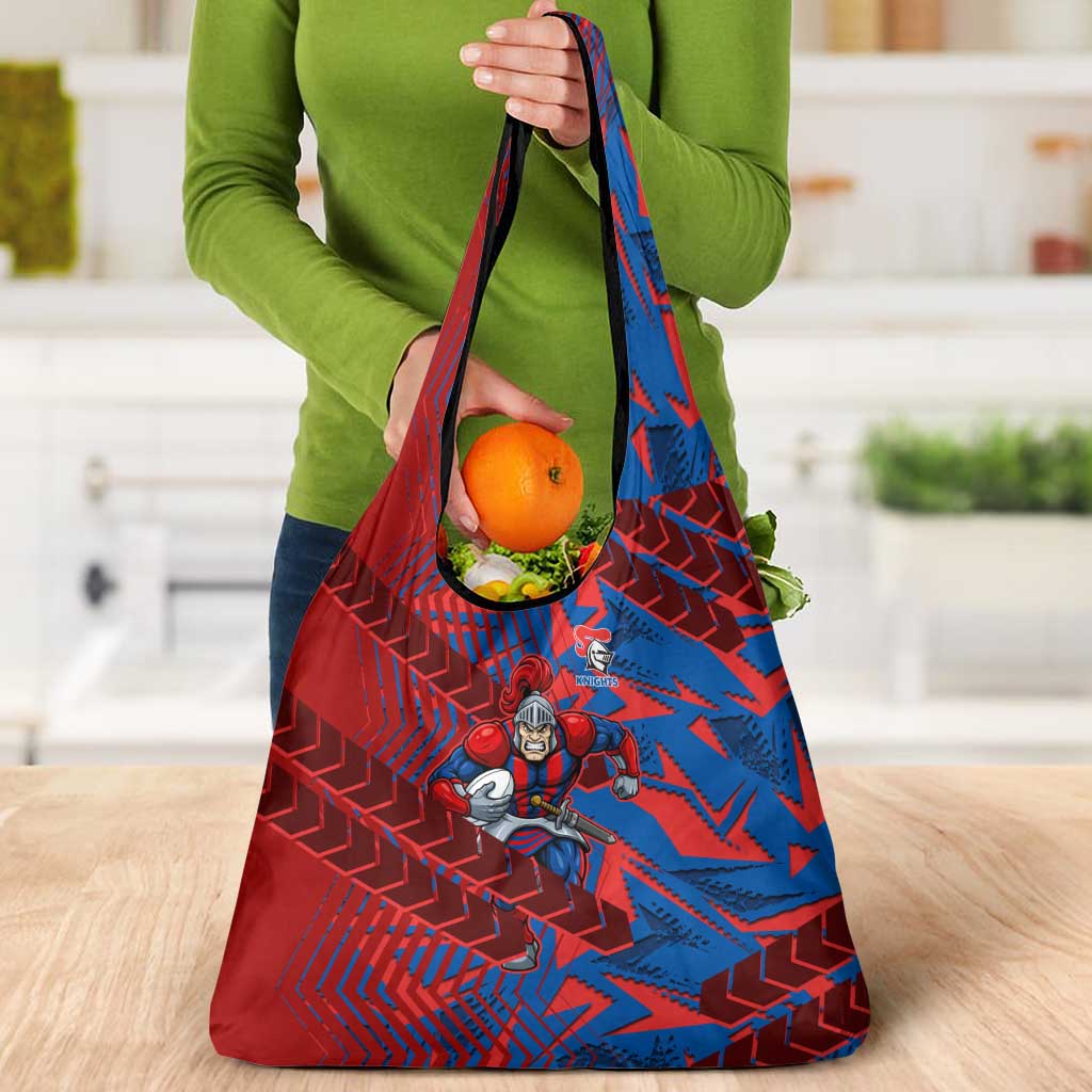 Newcastle Knights Rugby Grocery Bag Fierce Mascot Geometric Tribal Art