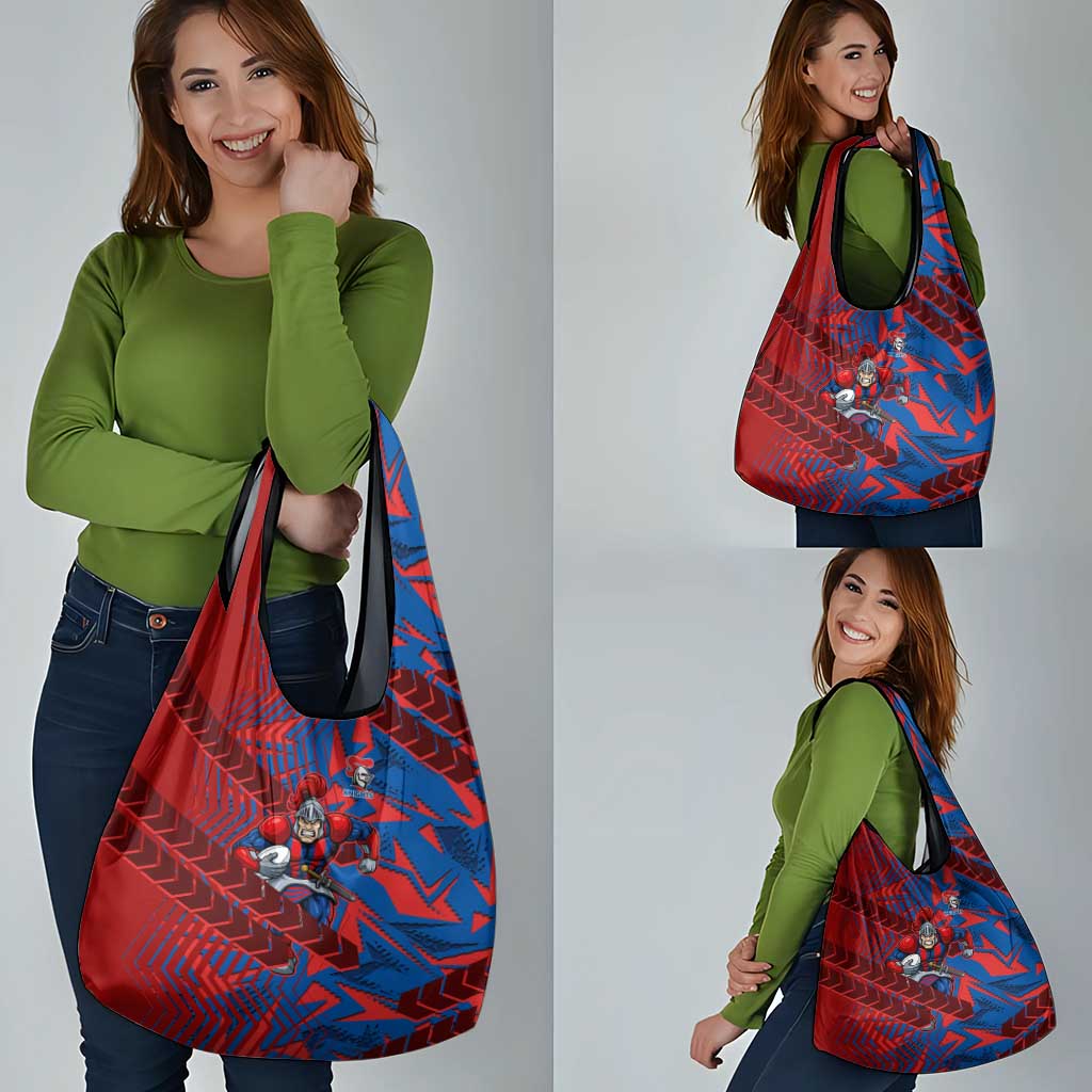 Newcastle Knights Rugby Grocery Bag Fierce Mascot Geometric Tribal Art