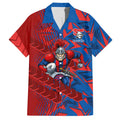 Newcastle Knights Rugby Hawaiian Shirt Fierce Mascot Geometric Tribal Art