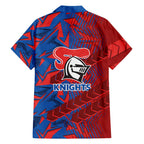 Newcastle Knights Rugby Hawaiian Shirt Fierce Mascot Geometric Tribal Art