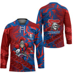 Newcastle Knights Rugby Hockey Jersey Fierce Mascot Geometric Tribal Art
